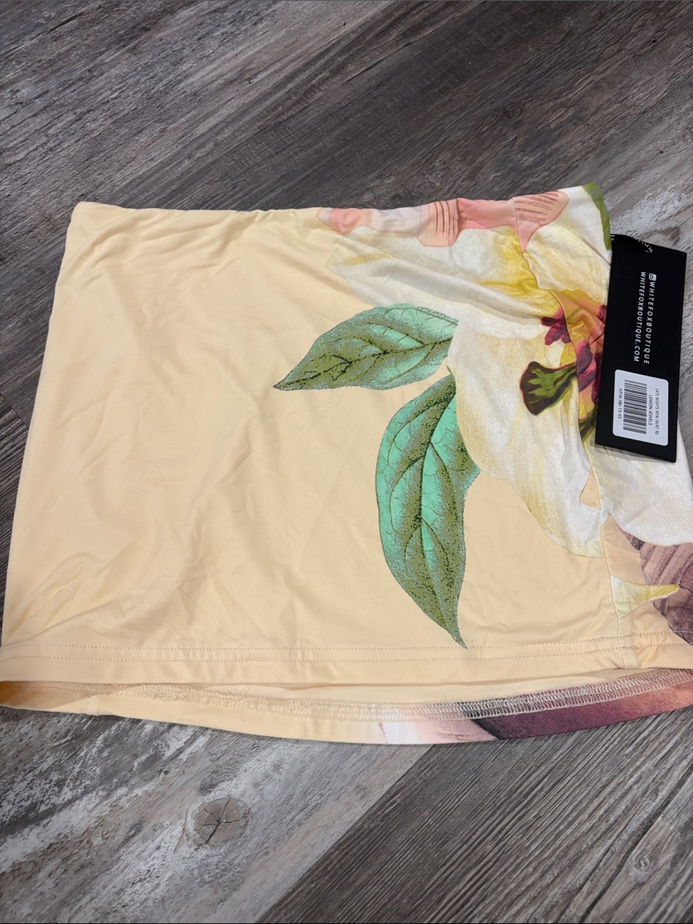 White Fox Boutique Cream Floral Mini Skirt